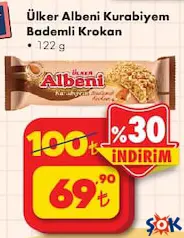ÜLKER ALBENİ KURABİYEM BADEMLİ KROKAN 122 G